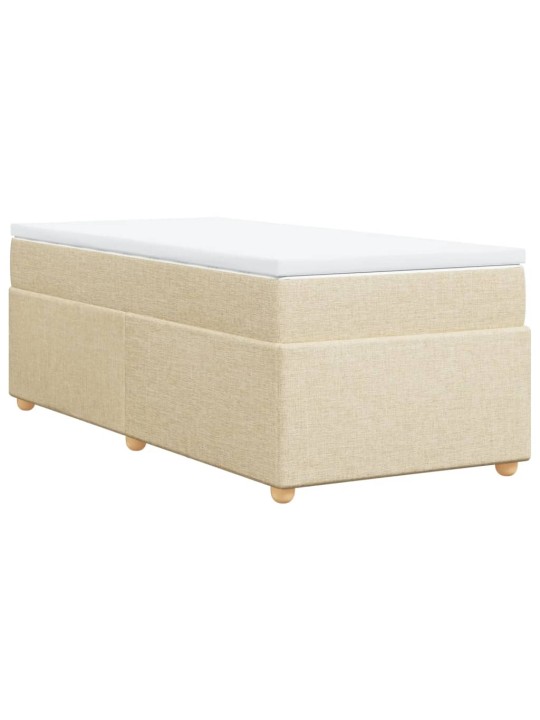Box spring postel s matrací krémová 90x190 cm textil