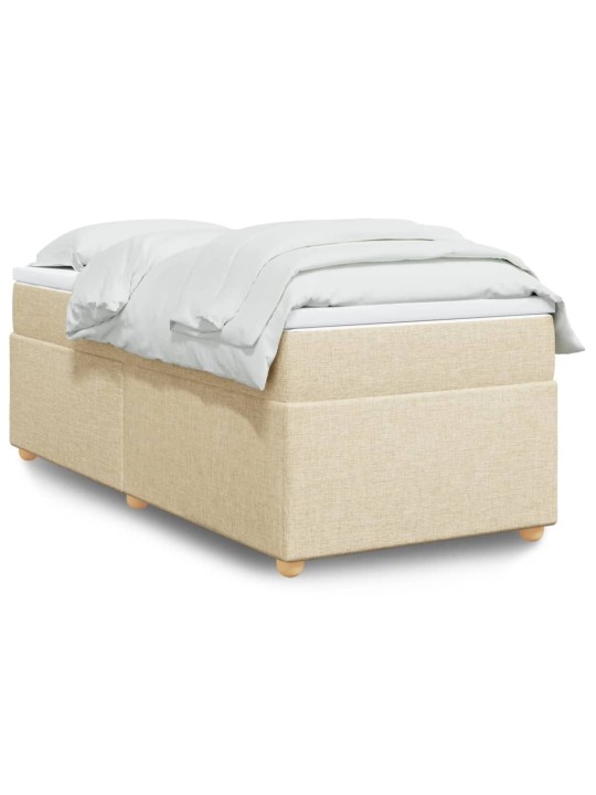 Box spring postel s matrací krémová 90x190 cm textil