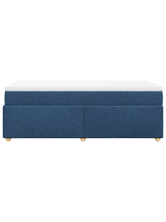 Box spring postel s matrací modrá 90x190 cm textil