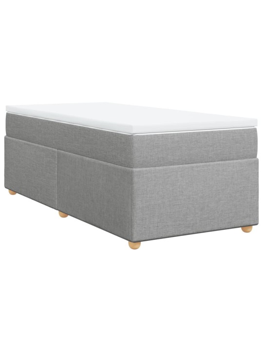 Box spring postel s matrací světle šedá 90x200 cm textil