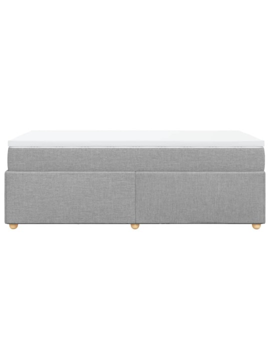 Box spring postel s matrací světle šedá 90x200 cm textil