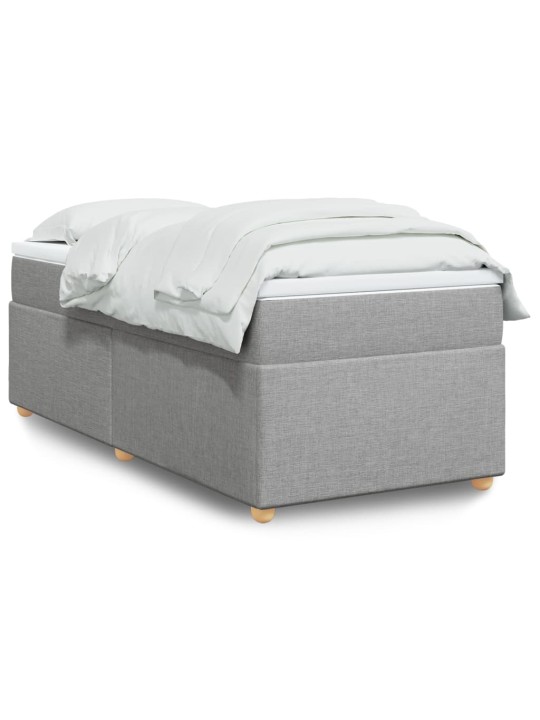 Box spring postel s matrací světle šedá 90x200 cm textil