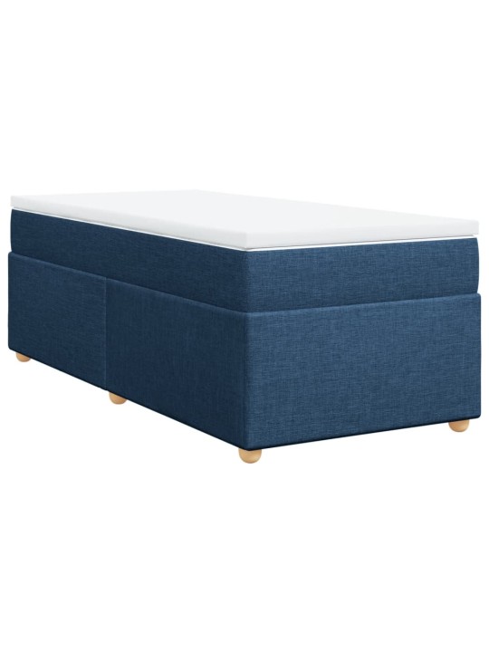 Box spring postel s matrací modrá 90x200 cm textil