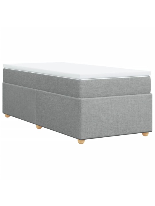 Box spring postel s matrací světle šedý 100 x 200 cm textil