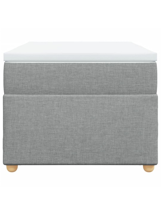 Box spring postel s matrací světle šedý 100 x 200 cm textil