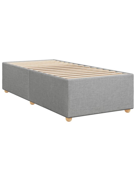 Box spring postel s matrací světle šedý 100 x 200 cm textil