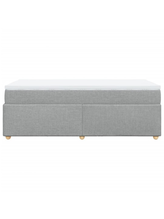 Box spring postel s matrací světle šedý 100 x 200 cm textil