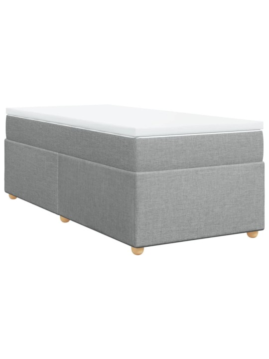 Box spring postel s matrací světle šedý 100 x 200 cm textil