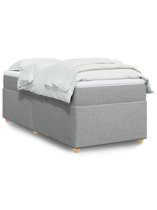 Box spring postel s matrací světle šedý 100 x 200 cm textil