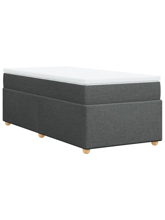 Box spring postel s matrací tmavě šedá 100 x 200 cm textil
