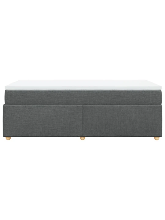 Box spring postel s matrací tmavě šedá 100 x 200 cm textil