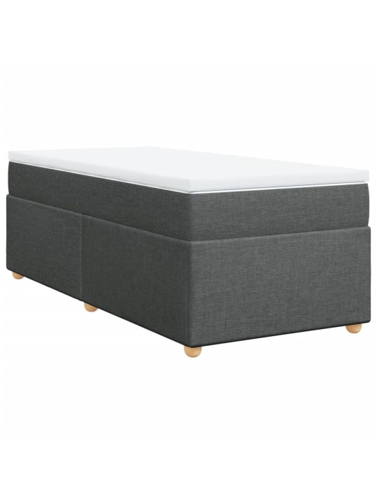 Box spring postel s matrací tmavě šedá 100 x 200 cm textil