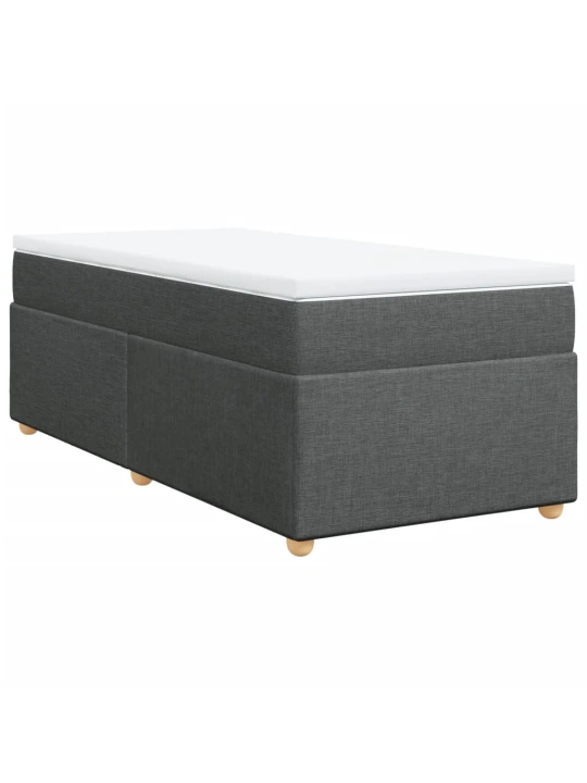 Box spring postel s matrací tmavě šedá 100 x 200 cm textil