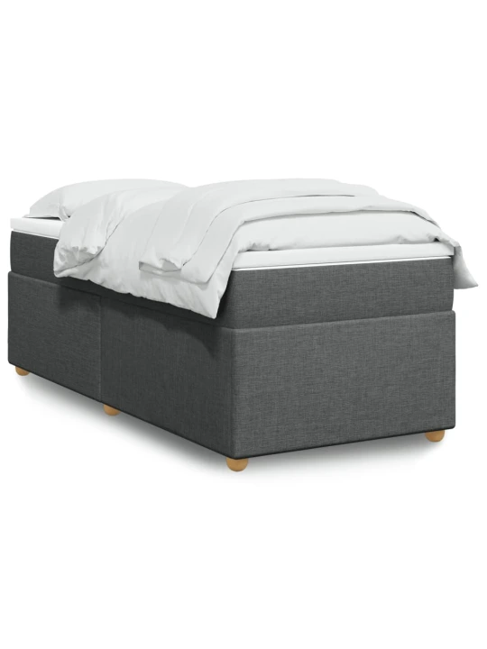 Box spring postel s matrací tmavě šedá 100 x 200 cm textil
