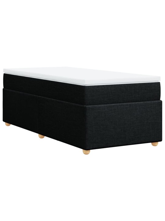 Box spring postel s matrací černá 100 x 200 cm textil