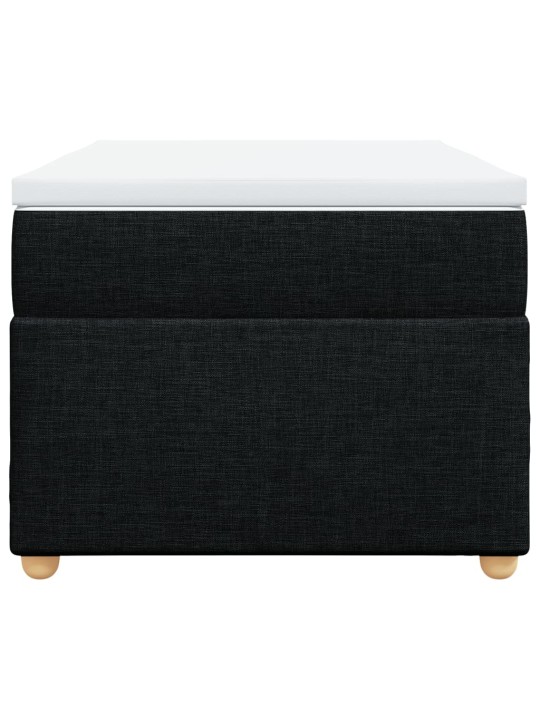 Box spring postel s matrací černá 100 x 200 cm textil