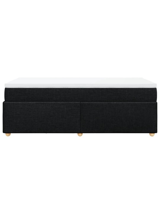 Box spring postel s matrací černá 100 x 200 cm textil