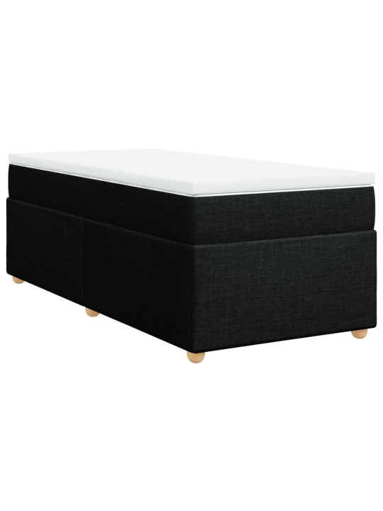 Box spring postel s matrací černá 100 x 200 cm textil