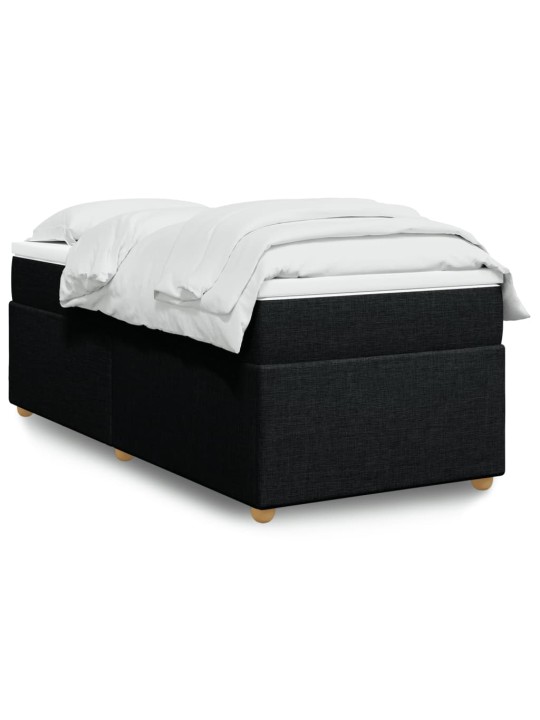 Box spring postel s matrací černá 100 x 200 cm textil