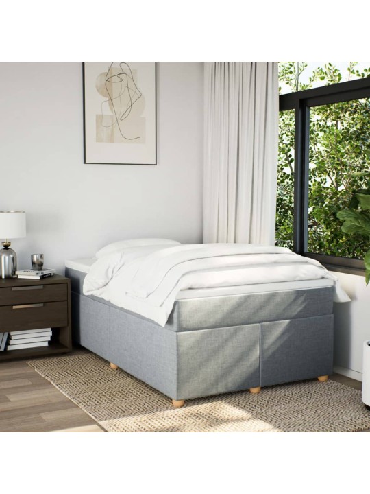 Box spring postel s matrací světle šedá 120x190 cm textil