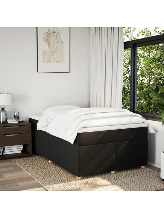 Box spring postel s matrací černá 120x190 cm textil