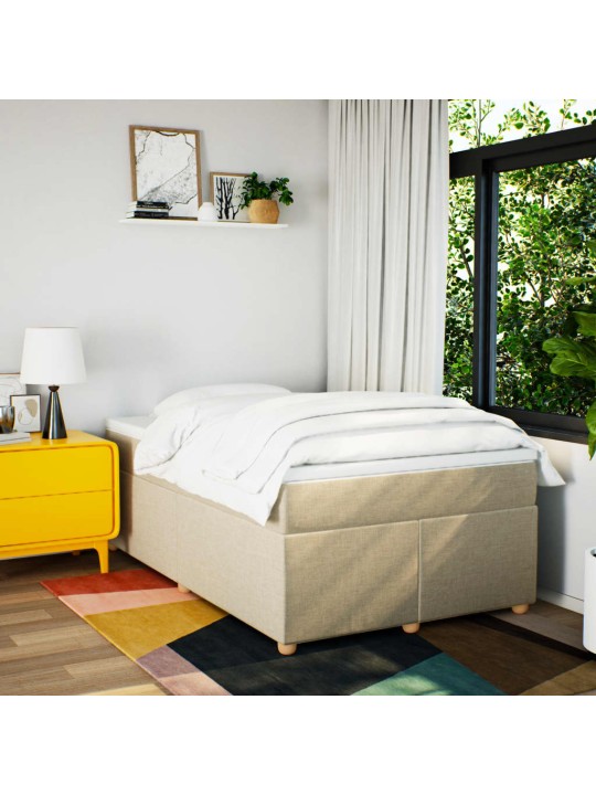 Box spring postel s matrací krémová 120x190 cm textil