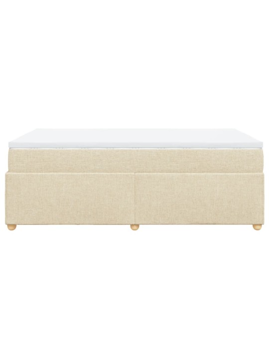 Box spring postel s matrací krémová 120x190 cm textil