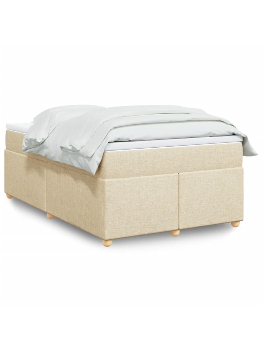 Box spring postel s matrací krémová 120x190 cm textil