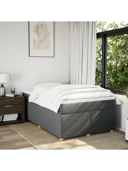 Box spring postel s matrací tmavě šedá 120x200 cm textil