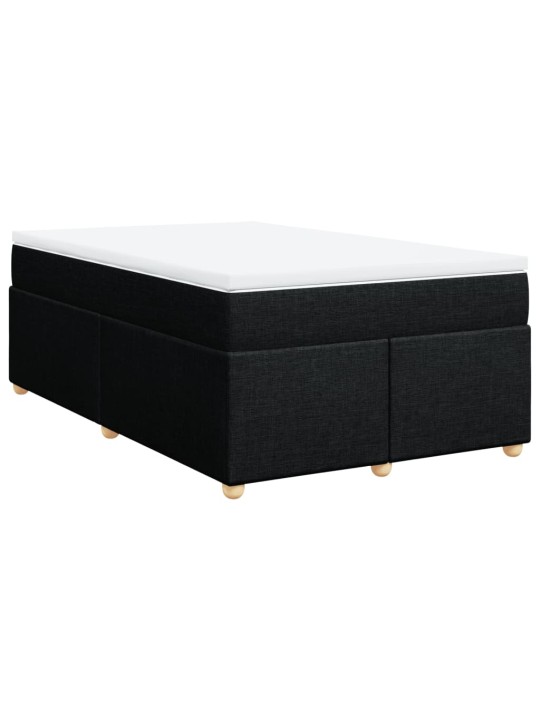 Box spring postel s matrací černá 120x200 cm textil