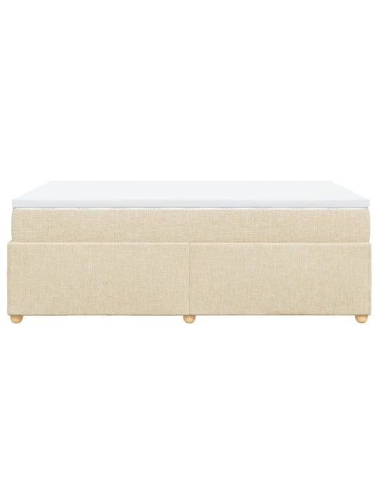 Box spring postel s matrací krémová 120x200 cm textil