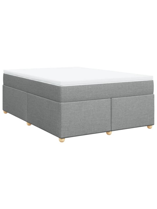 Box spring postel s matrací světle šedá 140 x 190 cm textil