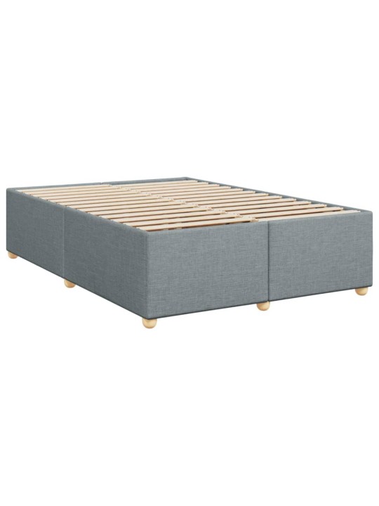 Box spring postel s matrací světle šedá 140 x 190 cm textil