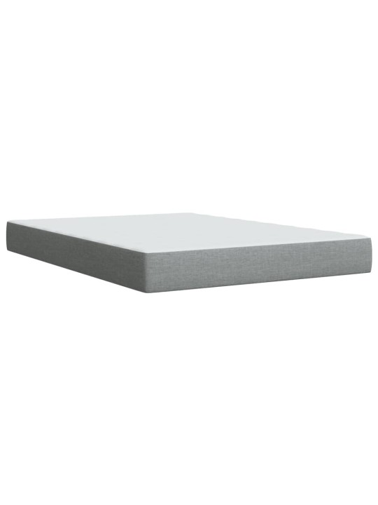 Box spring postel s matrací světle šedá 140 x 190 cm textil