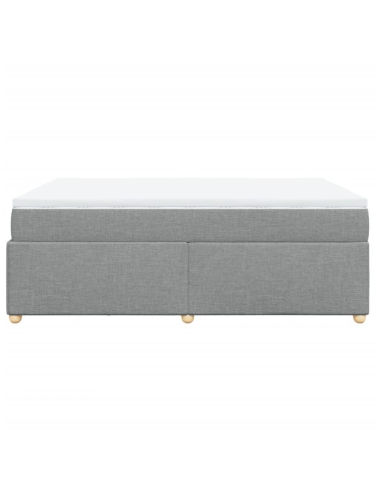 Box spring postel s matrací světle šedá 140 x 190 cm textil