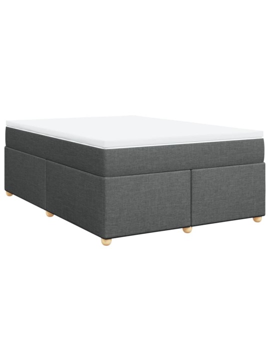 Box spring postel s matrací tmavě šedý 140 x 190 cm textil