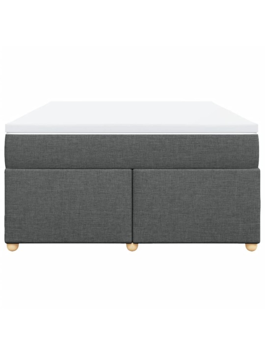 Box spring postel s matrací tmavě šedý 140 x 190 cm textil