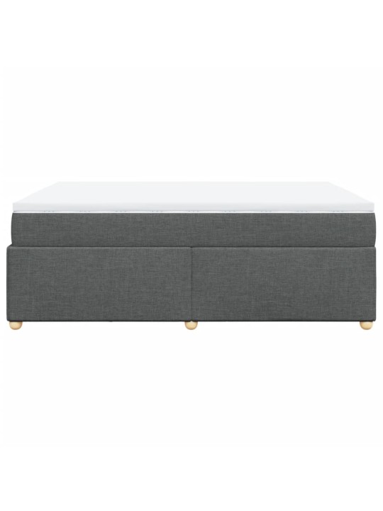 Box spring postel s matrací tmavě šedý 140 x 190 cm textil