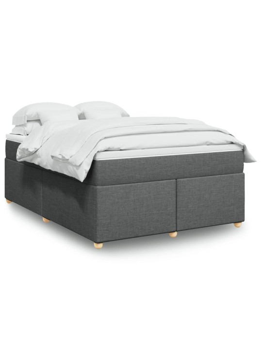 Box spring postel s matrací tmavě šedý 140 x 190 cm textil