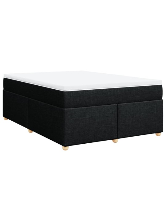 Box spring postel s matrací černá 140 x 190 cm textil