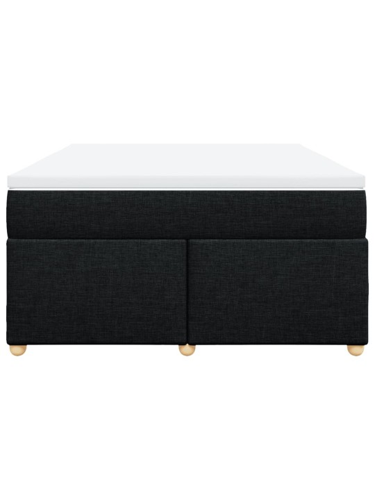 Box spring postel s matrací černá 140 x 190 cm textil