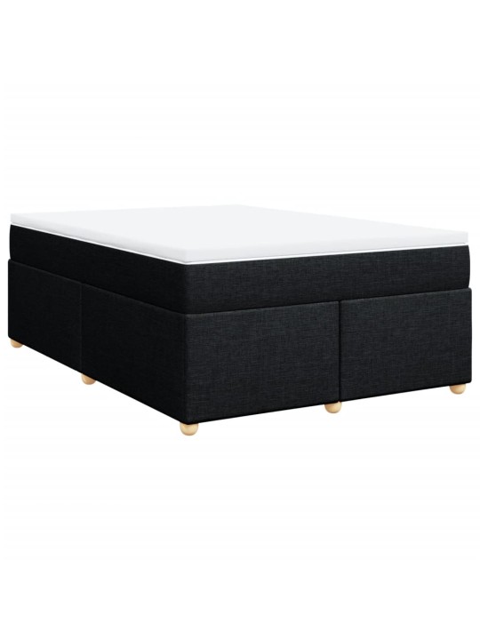 Box spring postel s matrací černá 140 x 190 cm textil