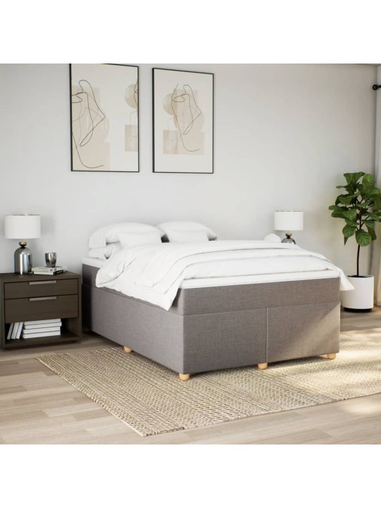 Box spring postel s matrací taupe 140x190 cm textil