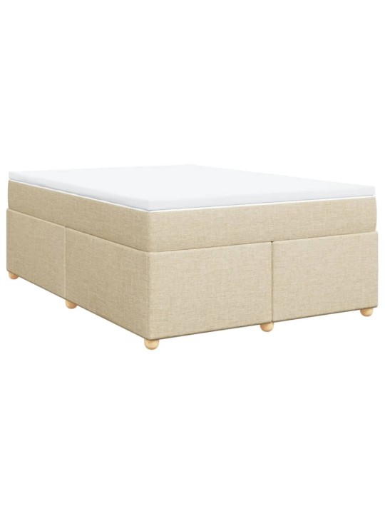 Box spring postel s matrací krémová 140x190 cm textil