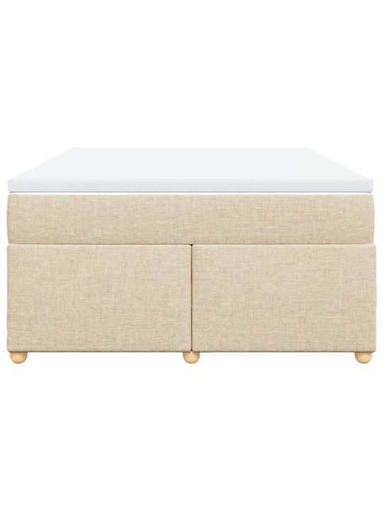 Box spring postel s matrací krémová 140x190 cm textil
