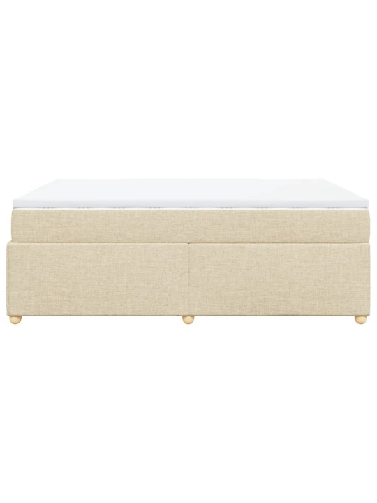 Box spring postel s matrací krémová 140x190 cm textil