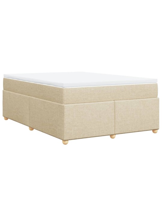 Box spring postel s matrací krémová 140x190 cm textil