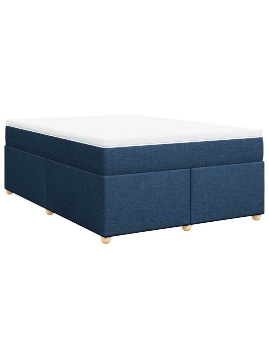 Box spring postel s matrací modrá 140x190 cm textil