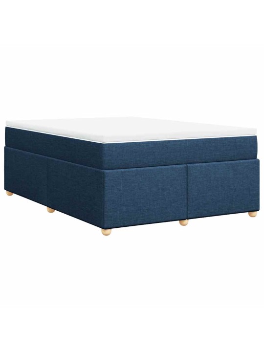 Box spring postel s matrací modrá 140x190 cm textil