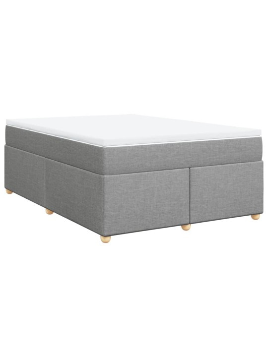 Box spring postel s matrací světle šedá 140 x 200 cm textil